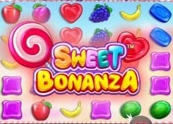 Casino Sweet Bonanza game with colorful candies and fruits.  Lucky Block Casino Online